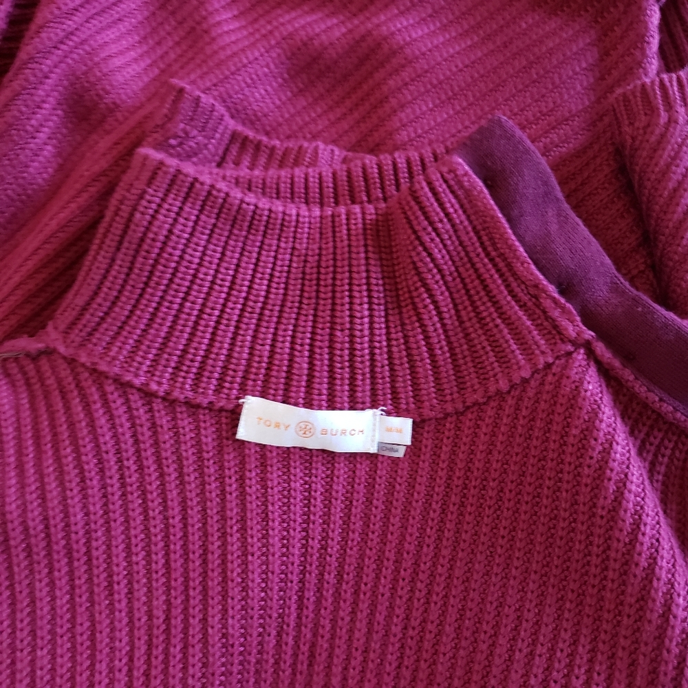 Tory Burch Brodie Tunic Dress Sweater Viscose Turtleneck Knit Size Medium - Picture 5 of 13